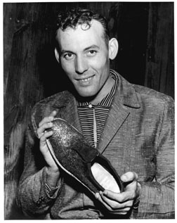 Carl Perkins with shoe