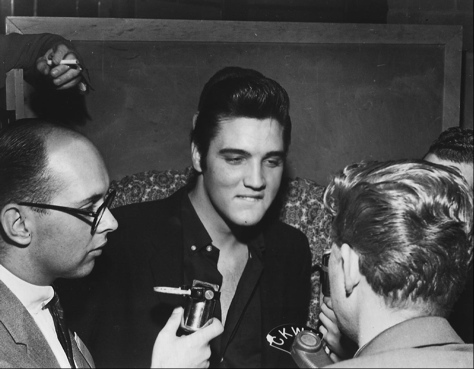 Elvis Presley at Vancouver, B.C., press conference, 1957