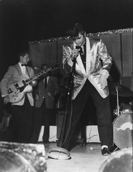 Elvis on stage in Vancouver in 1957