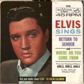 Elvis Presley Return to Sender picture sleeve