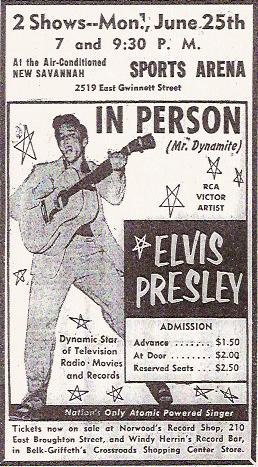Elvis Presley in Savannah 1956 ad