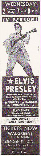 Elvis Presley Tulsa Ad 1956