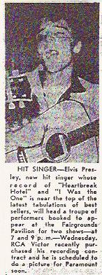 Elvis Presley Tulsa 1956 Ad